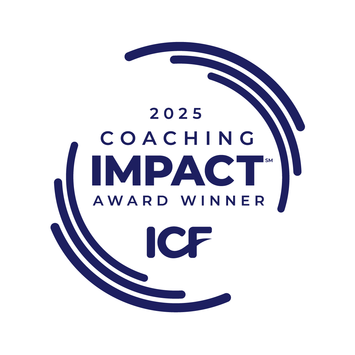 2025 Coaching IMPACT Award WinnerLogoSM_GoldGradient_Blue
